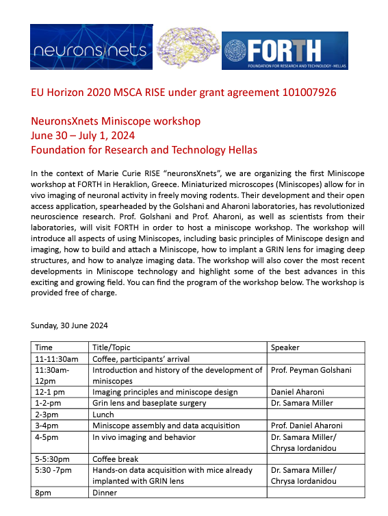NeuronsXnets Miniscope workshop